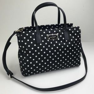 Kate Spade Diamond Dot Loden Black Ave Nylon Tote